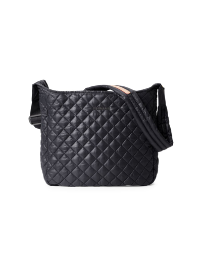 Shop Mz Wallace Women's Parker Deluxe Quilted Nylon Crossbody Bag In Black