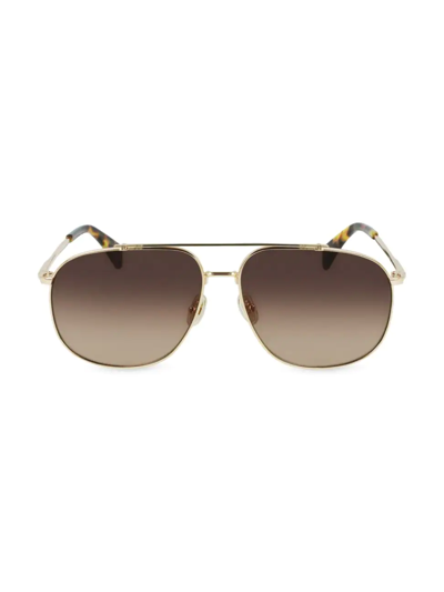 Shop Lanvin Men's Jl 60mm Aviator Sunglasses In Gold Gradient Brown