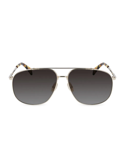 Shop Lanvin Men's Jl 60mm Aviator Sunglasses In Gold Gradient Grey