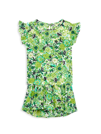 Shop Cara Cara Little Girl's & Girl's 2-piece Whimsy Top & Skirt Set In Blooming Olive