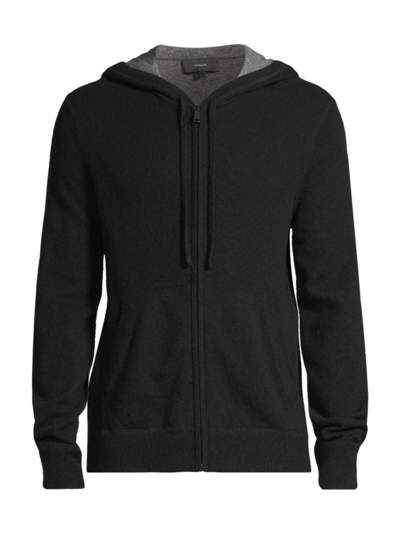 Shop Vince Men's Cashmere Hoodie Sweatshirt In Black