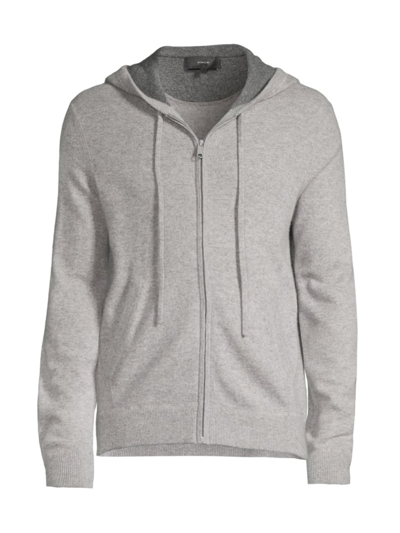 Shop Vince Men's Cashmere Hoodie Sweatshirt In Light Grey