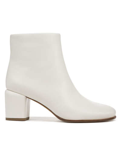 Shop Vince Women's Maggie Leather Ankle Boots In Milk