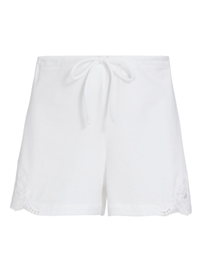 Shop La Perla Women's Souple Lace Trim Shorts In White