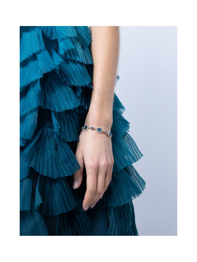 Shop Marchesa Pear Shape Stone Crystal Flex Bracelet In Blue