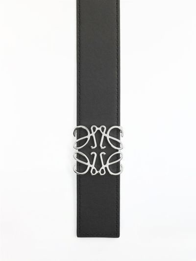 Shop Loewe Reversible Anagram Belt In Black