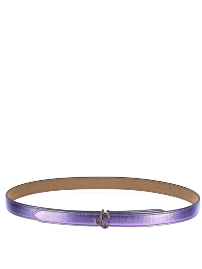 Shop Jimmy Choo Mini Felisa Belt In Purple