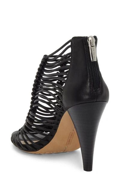 Shop Vince Camuto Alsandra Strappy Cage Sandal In Black Leather