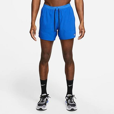 Nike Dri-fit Stride 5-inch Running Shorts In Game Royal/black/reflective Silver