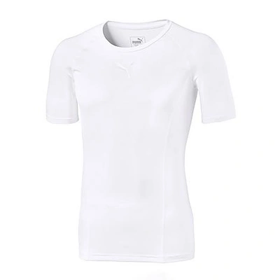 Shop Puma Men's Liga Baselayer Short-sleeve Compression Shirt In  White