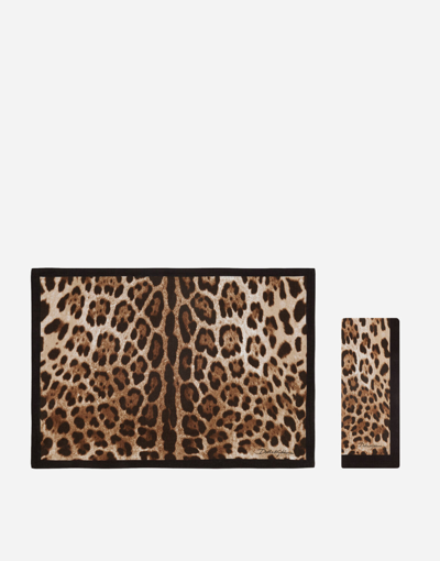 Dolce & Gabbana Set Linen Placemat And Napkin In Multicolor