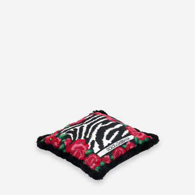 Dolce & Gabbana Embroidered Cushion Small In Multicolor