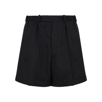 Shop Raf Simons Wide Fit Mini Shorts Pants In Black