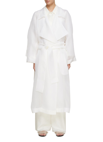 Shop The Row 'lau' Silk Trench Coat In White