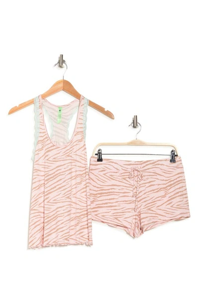 Shop Honeydew Intimates All American Sleep Top & Shorts Set In Sandcastle Zebra