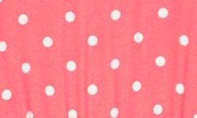 Shop Afrm Jamie Print Open Back Short Sleeve Dress In Coral Polka Dot