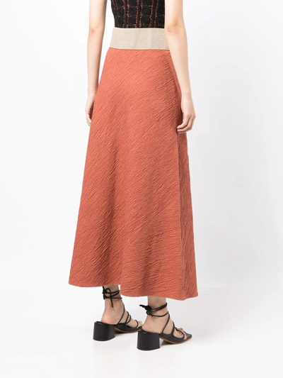 Shop Muller Of Yoshiokubo Wave High-waisted Long Skirt In Red