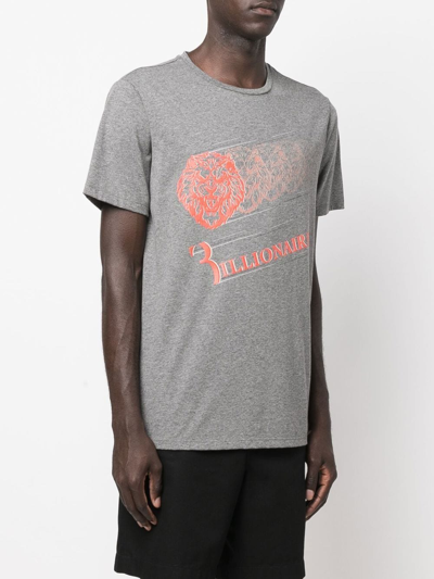 Shop Billionaire Short-sleeve Cotton T-shirt In Grey