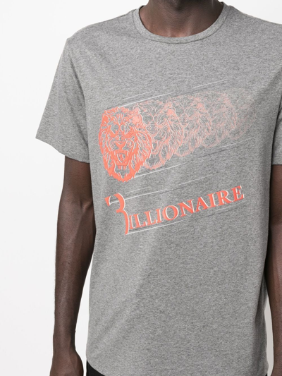 Shop Billionaire Short-sleeve Cotton T-shirt In Grey