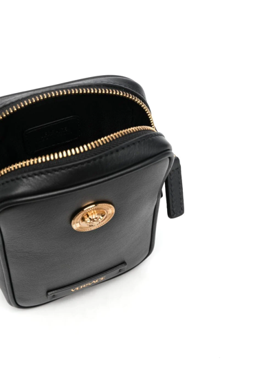 Shop Versace Medusa Biggie Crossbody Bag In Black