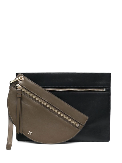 Shop Tila March Annabelle Front Zip-fastening Clutch Bag In Black