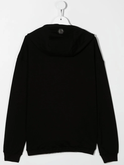 Philipp Plein Junior Diamond Logo-print Hoodie In Black