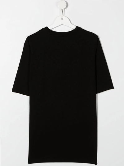 Shop Philipp Plein Junior Chest-logo Crewneck T-shirt In Black