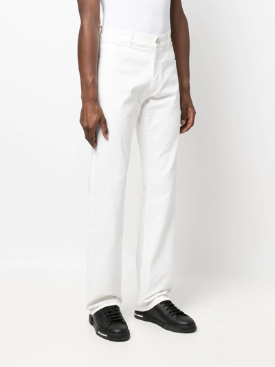 Shop Billionaire Lion Straight-leg Jeans In White