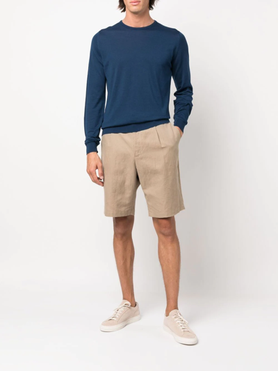 John Smedley Marcus Extra Fine Merino Wool Jumper Clothing In Blue