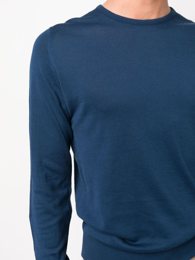 John Smedley Marcus Extra Fine Merino Wool Jumper Clothing In Blue