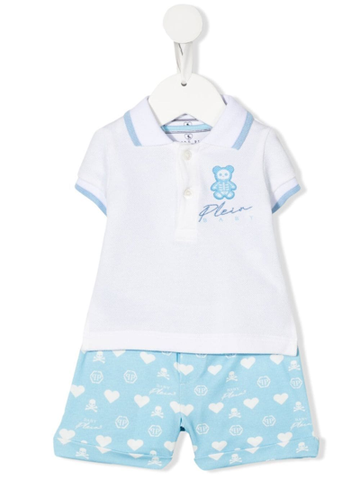 Philipp Plein Junior Embroidered-logo Two-piece Set In White