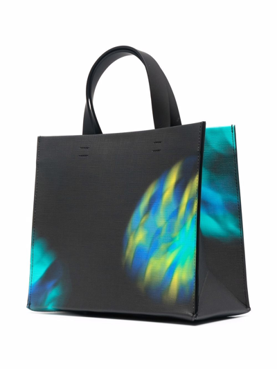 Shop Nina Ricci Small Printed Coated Canvas Tote Bag In Black