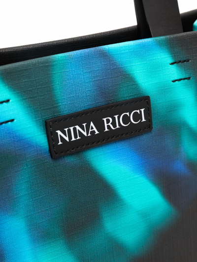 Shop Nina Ricci Small Printed Coated Canvas Tote Bag In Black