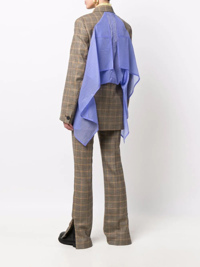 Shop Nina Ricci Houndstooth Checked Straight-leg Trousers In Neutrals