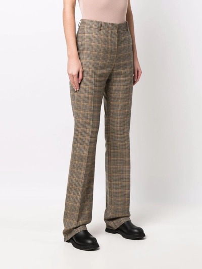 Shop Nina Ricci Houndstooth Checked Straight-leg Trousers In Neutrals