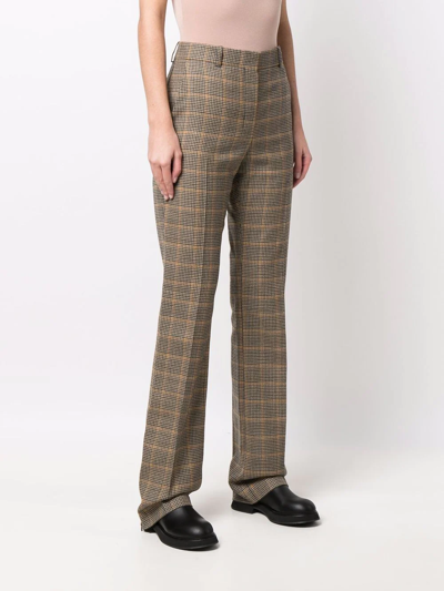 Nina Ricci Houndstooth Checked Straight-leg Trousers In Neutrals
