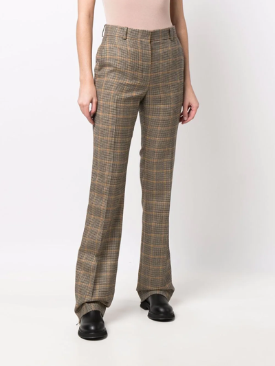 Nina Ricci Houndstooth Checked Straight-leg Trousers In Neutrals