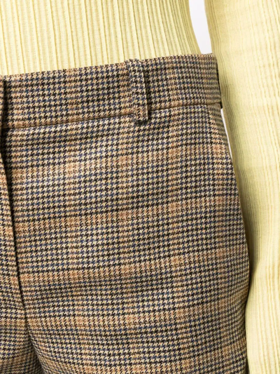 Nina Ricci Houndstooth Checked Straight-leg Trousers In Neutrals