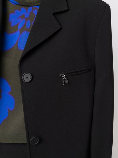 Shop Nina Ricci Single-breasted Gabardine Jacket In Black