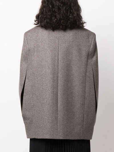 Shop Nina Ricci Speckled Wool Cape Jacket In Brown