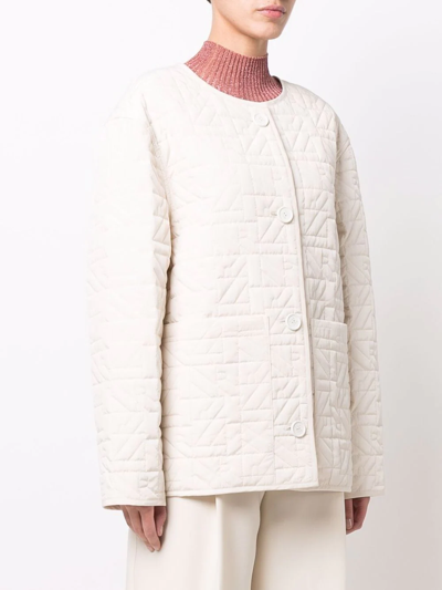 Shop Nina Ricci Quilted Boxy Jacket In Neutrals