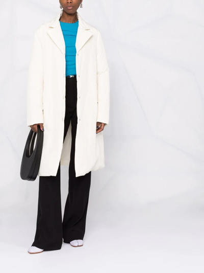 Nina Ricci Taffeta Padded Cocoon Coat In White