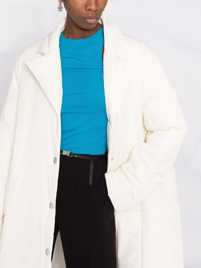 Nina Ricci Taffeta Padded Cocoon Coat In White