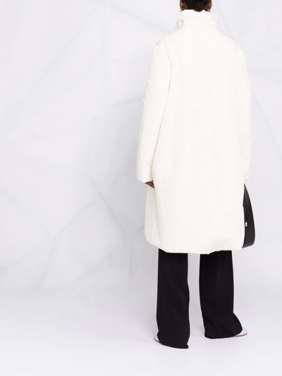 Shop Nina Ricci Taffeta Padded Cocoon Coat In White