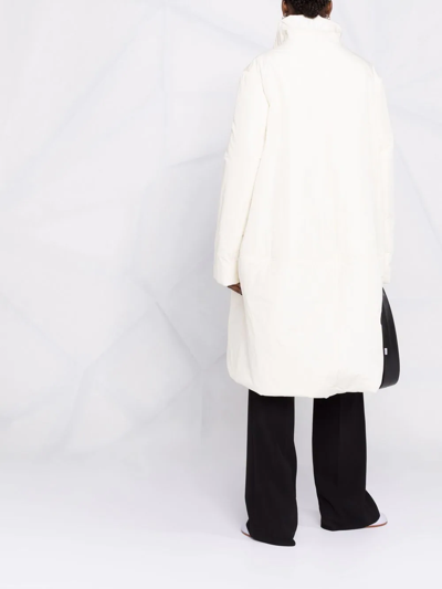 Nina Ricci Taffeta Padded Cocoon Coat In White