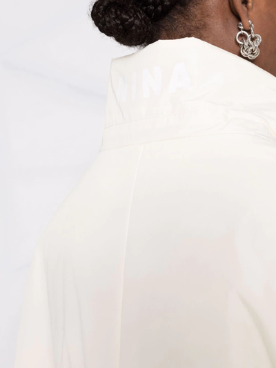 Nina Ricci Taffeta Padded Cocoon Coat In White