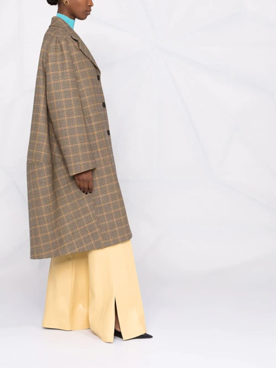 Shop Nina Ricci Houndstooth Checked Cocoon Coat In Neutrals