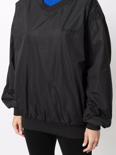 Shop Nina Ricci V-neck Technical Sweatshirt In Black