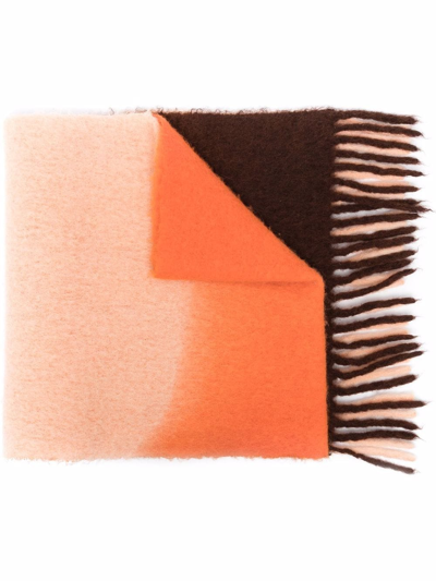 Shop Nina Ricci Gradient-effect Felted Scarf In Orange