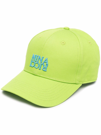 Shop Nina Ricci Logo-embroidered Twill Cotton Cap In Green